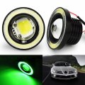 Socal-led Lighting Green 3 5 Round Cob Led Fog Light Bulbs Angel Eye Projector Lamp High Power Bright Drl Halo Ring Pack Of 2 