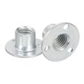 M10 Brad Hole Tee Nut 15pcs Carbon Steel Round Base Screw-in T-nuts Furniture Hardware Flange Female Thread Insert Nuts 