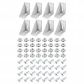 Uxcell 8set Inside Corner Bracket Gusset Kits 77x77x40mm 4080 Angle Connector For European 4040 Series Aluminum Profile Silver