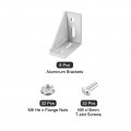 Uxcell 8set Inside Corner Bracket Gusset Kits 77x77x40mm 4080 Angle Connector For European 4040 Series Aluminum Profile Silver