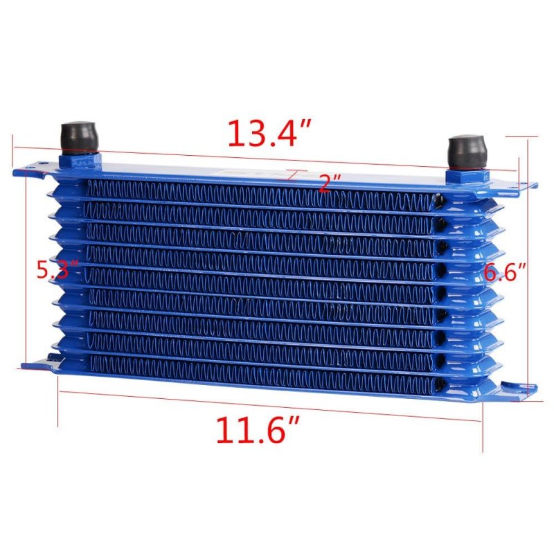 Universal Radiator Oil Cooler Condenser Kit 10 Row Aluminum Engine Transmission Filter Relocation An10 To