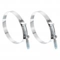 T-bolt Hose Clamps 2pcs Working Range 132-140mm 201 Stainless Steel Bolt Intake Intercooler Fo Clamp Tube 