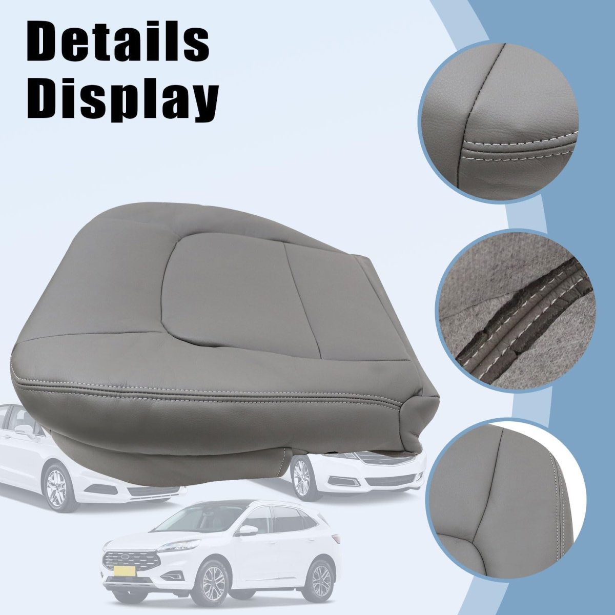 Passenger Side Bottom Replacement Seat Cover For Lexus Lx470 1998 2007 Gray Microfiber Leather Direct Fit Heated And Power