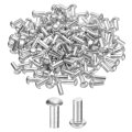 150 Pcs Brazier Head Solid Aluminum Rivets M5 Dia X 12mm Length Round Boat For Repairing Boats Machinery Aircraft Automobile 