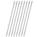 8pcs 8 32 Inch M4 Threaded Rods With 16pcs Hex Nuts 18 304 Stainless Steel Full Threads Right-hand Thread For Hangers U-bolts 