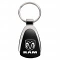Au-tomotive Gold Tear Drop Metal Key Ring For Dodge Ram Black
