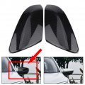 Qiilu Replacement Rearview Mirror Cover 2pcs Rear Carbon Fiber Style Car Caps Fit For Honda Civic Sedan Coupe 2016 2017 2018