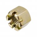 Uxcell 1pcs M20x2 5mm Hexagon Slotted Nut Grade 10 Carbon Steel Hex Castle Nuts Color Zinc