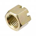 Uxcell 1pcs M20x2 5mm Hexagon Slotted Nut Grade 10 Carbon Steel Hex Castle Nuts Color Zinc