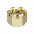 Uxcell 1pcs M20x2 5mm Hexagon Slotted Nut Grade 10 Carbon Steel Hex Castle Nuts Color Zinc