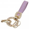 Bling Diamond Car Leather Keychain For Women And Men Microfiber Key Fob Holder With Anti Lost D Ring 2 Keyrings Screwdriver 