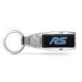Ford Focus Rs Black Leather Insert Detachable Chrome Metal Belt Slide Premium Key Chain 