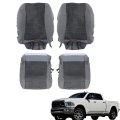 Front Driver And Passenger Side Bottom Top Gray With Black Cloth Seat Cover Replacement For Ram 1500 2500 3500 4500 5500 