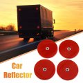 Uxcell 4pcs 60mm Dia Red Round Reflective Plate Adhesive Warning Reflector Sticker For Car Automobile Trailer Trucks