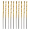 10pcs Titanium Twist Drill Bit 1 16 Drilling Dia High Speed Steel Drills For Hardened Metal Stainless Cast Iron Wood Plastic 
