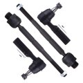 Front Suspension Set Of 4 Inner Outer Tie Rod End Fit 2007-2009 For Chrysler Aspen 2004-2009 Dodge Durango