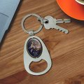 Graphics More Protect And Serve K9 Police Thin Blue Line German Shepherd Dog Keychain Chrome Metal Spinning Oval Bottle Opener