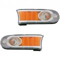 Side Marker Light Assembly Pair For Toyota Fj Cruiser 2007 To 2013 Clear Lens Chrome Bezel Set Front Driver And Passenger 