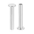 50pcs Semi Tubular Rivets 4mm X 25mm Aluminum Round Flat Head Semi-tubular Metal Stud Rivet For Industry Household Repairing 