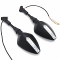 Httmt- Black Universal 10mm 8mm Led Turn Signal Light Indicator Rearview Mirror Compatible With Hond Yamah Suzuk P N
