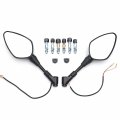 Httmt- Black Universal 10mm 8mm Led Turn Signal Light Indicator Rearview Mirror Compatible With Hond Yamah Suzuk P N