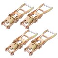 4 Pieces 2 Inch Ratchet Buckle J Hook Tie Down 
