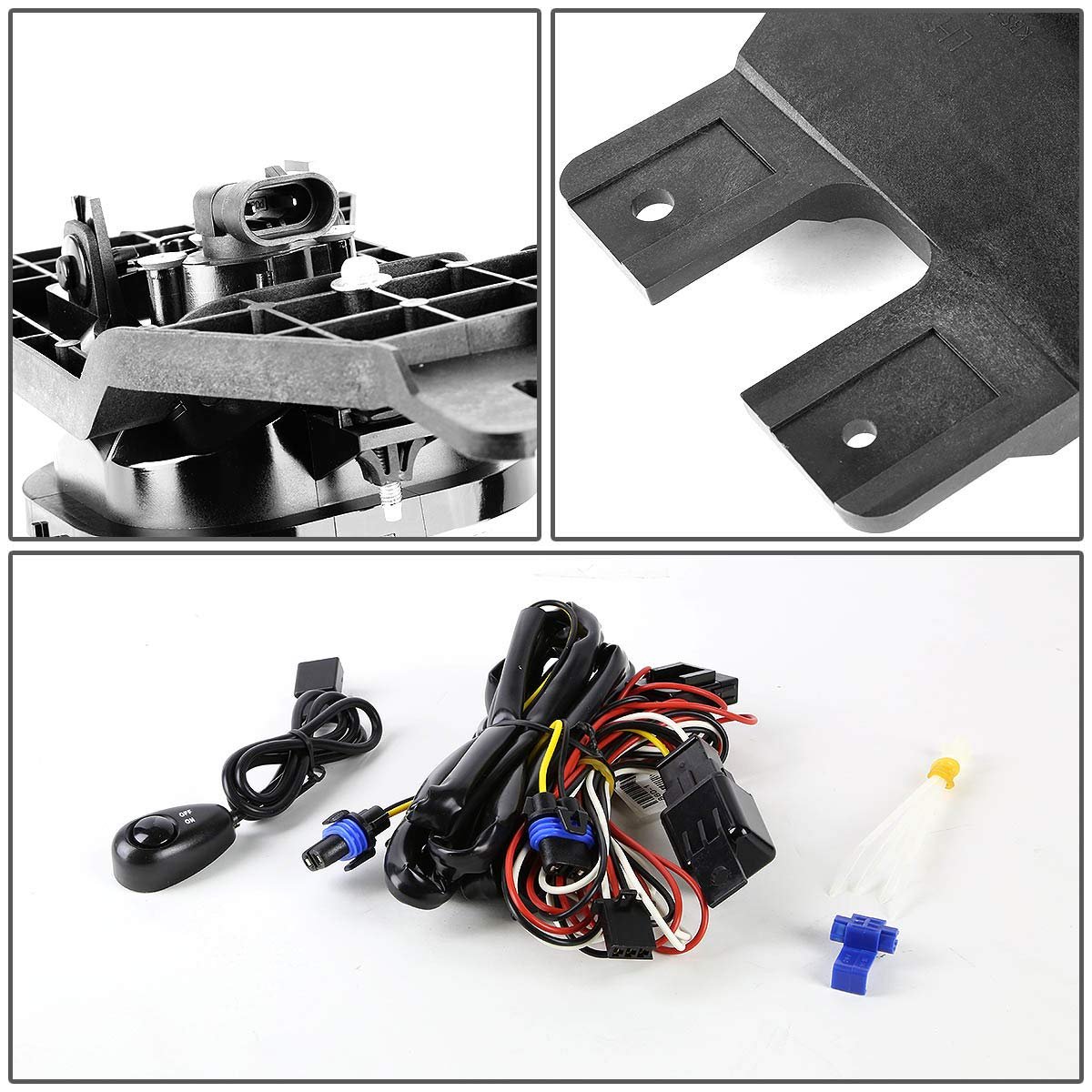 Ford Super Duty 4pcs Black Housing Clear Corner Headlights Smoked Lens Fog Lights Switch