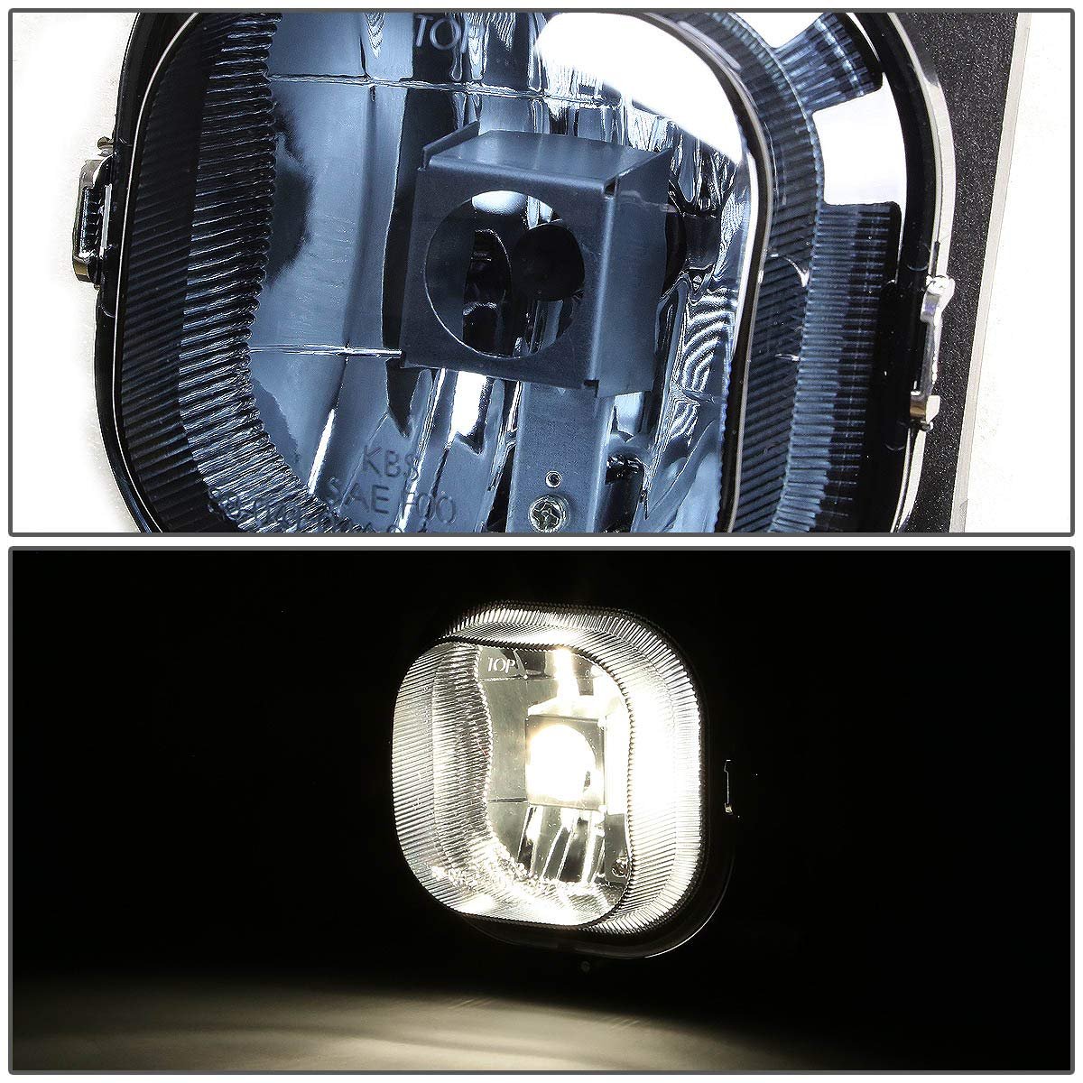 Ford Super Duty 4pcs Black Housing Clear Corner Headlights Smoked Lens Fog Lights Switch