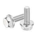 10pcs M6 X 16mm Hex Serrated Flange Bolts Screws 304 Stainless Steeld Head Flange Hexagon For Households Machine Tools And Diy 