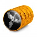 Pheasant Illustration Valve Stem Caps For Tire Rim Wheel Aluminum Yellow