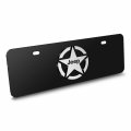 Ipick Image For Jeep Willys Star Logo In 3d On Black 12 X 4 25 Half-size Stainless Steel License Plate