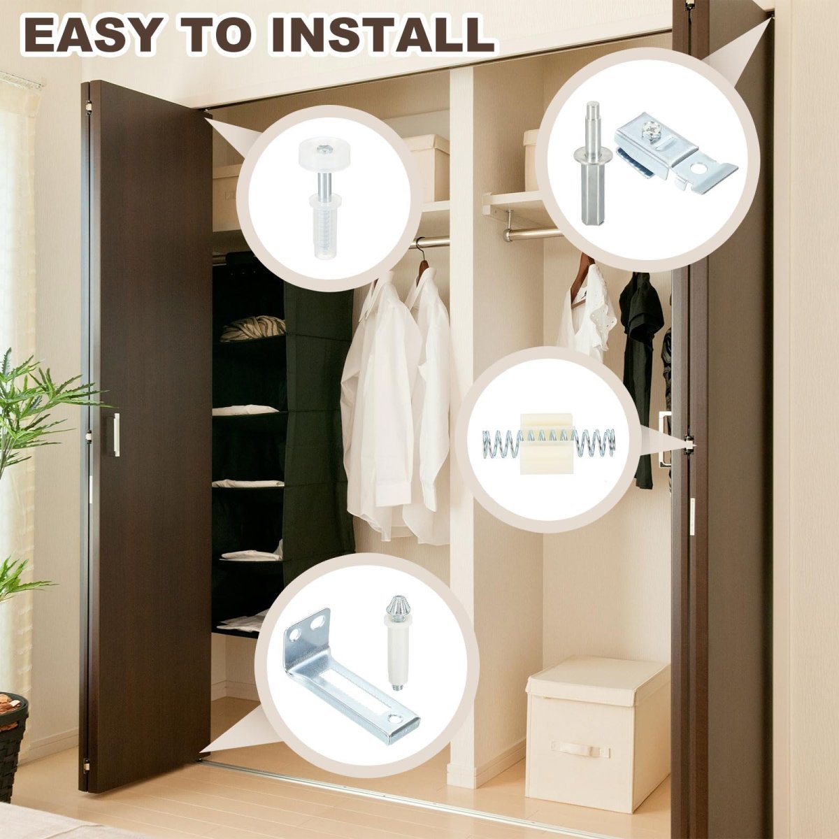 Bifold Door Hardware Bi-fold Sliding Closet Repair Kit Included Bottom Pivot And Bracket For Folding Doors