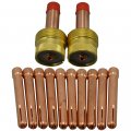 Riverweld Tig Gas Lens Collet Body Jumbo 995795 10n25 1 8 3 2mm Assorted Size Kit Fit Sr Wp 17 18 26 Welding Torch 12pcs 