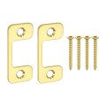 2pcs Adjustable Strike Plate 2-1 4 X 1 Stainless Steel Deadbolt Latch With Screws For Exterior Doors Gold 
