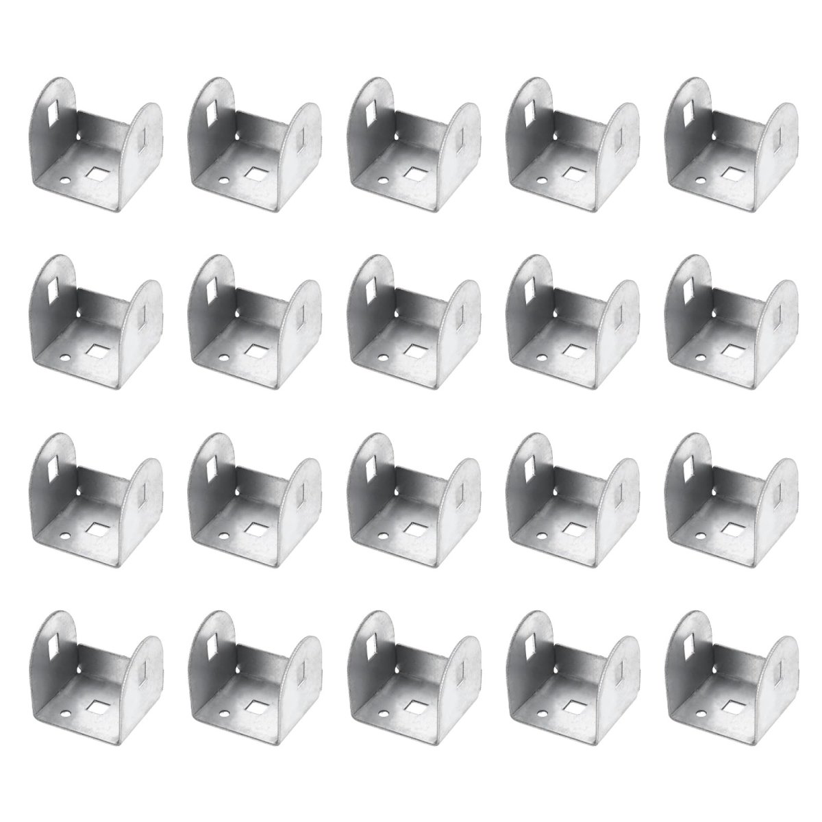 20 Pcs U Bracket For 1 81 In Panels Metal Shaped Fastener Brackets Guardrail Or Partitions Connection Silver 46 X 50 49mm