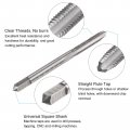 Uxcell Tap And Drill Bit Set 8-32 Unc Thread 9 64 Black Oxide Twist Straight Flute Tapping Threading Repair Tool Kit