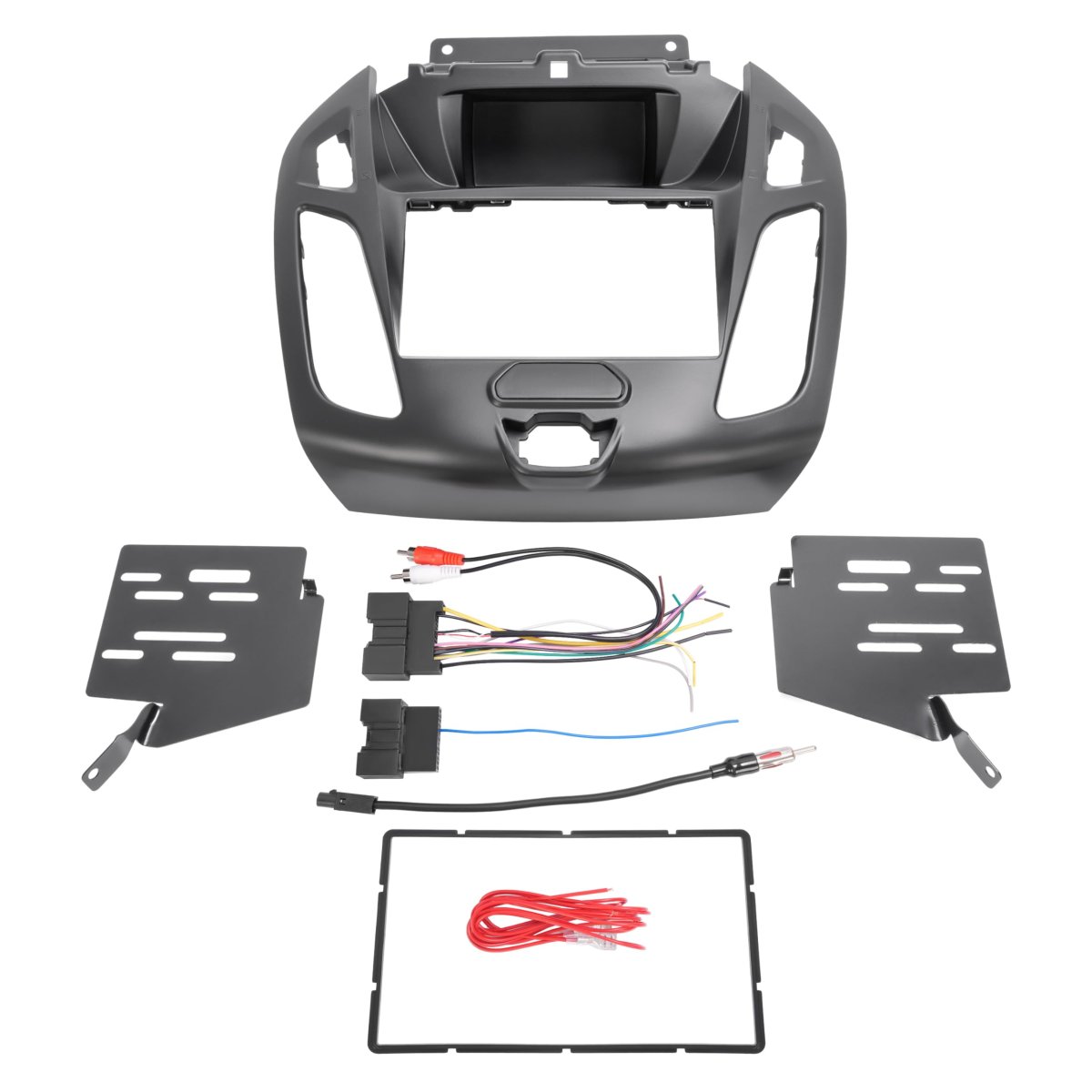 2din Dashboard Radio Panel For 2014-2018 Ford Transit Connect Tourneo Abs Plastic Black Painted W Harness