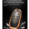 Kunio Car Key Case Protector Fit For Toyota Vellfire Alphard Previa Shellring Holder Key Fob Sleeve Chain 5 Buttons Black