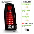 Acanii For Black 1988-1998 Chevy Silverado C K Suburban Tahoe Sierra Led Tail Lights Lamps Driver Passenger Side