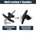 X Autohaux 1set Truck Cap Locking T-handles For Pickup Camper Shell Lock With 2 Keys Most Brands Of Caps Tops Blind Mount