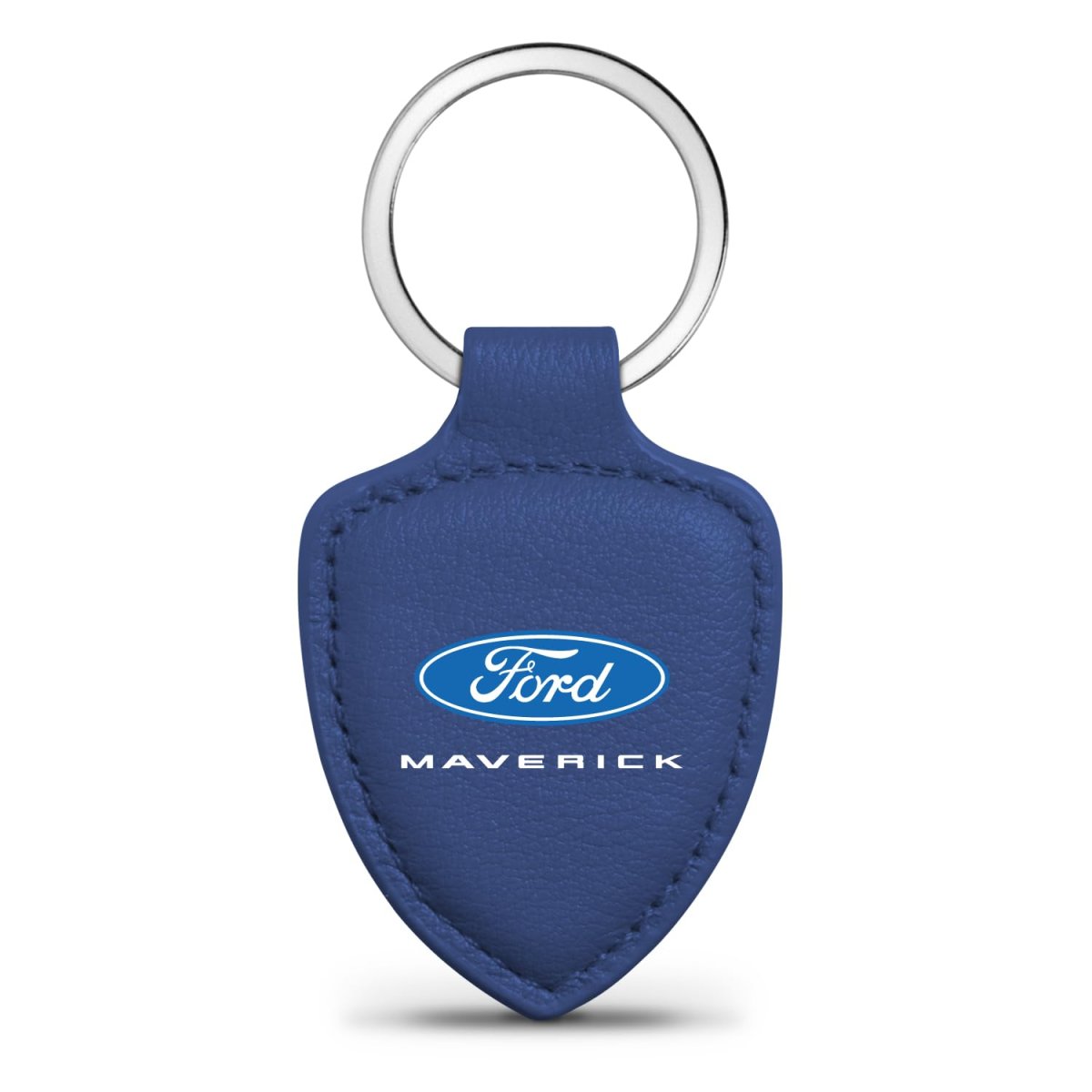 Ford Maverick Blue Shield Shape Genuine Leather Key Chain Official Licensed 2 25 In X 1 75 Modern Style Accessory