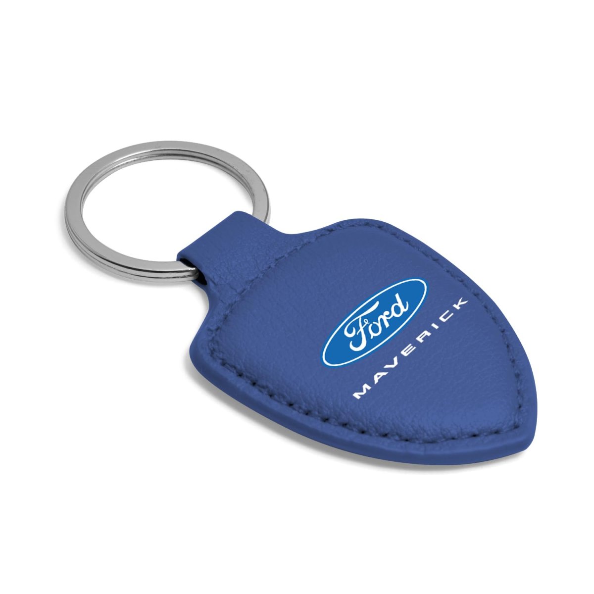 Ford Maverick Blue Shield Shape Genuine Leather Key Chain Official Licensed 2 25 In X 1 75 Modern Style Accessory