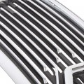 Hecasa Front Hood Bumper Grille Replacement Shell Packaged Compatible With 2009-2012 Dodge Ram 1500 Chrome W O Lights