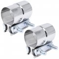 Exhaust Pipe Clamp 3 0 Inch Butt Joint For Id To Od With Seal Band Sleeve Width 304 Stainless Steel 2pcs 