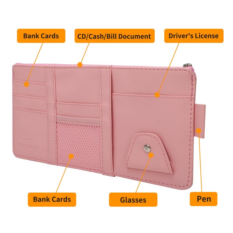 Tomall Car Sun Visor Organizer Pocket Storage Pouch Holder Registration And Document Personal Belonging Auto Interior