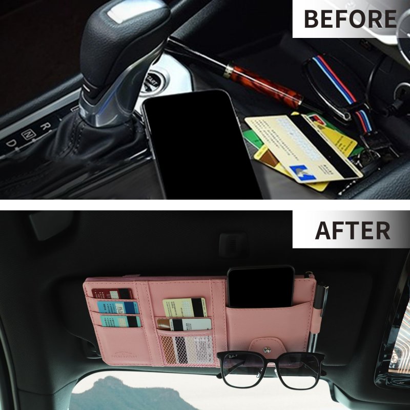 Tomall Car Sun Visor Organizer Pocket Storage Pouch Holder Registration And Document Personal Belonging Auto Interior