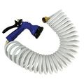 Whitecap P-0441 25 White Coiled Hose W Nozzle 3 4 Male Female Brass Fittings 