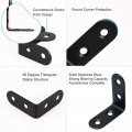 Uxcell 4pcs Angle Bracket Stainless Steel 40 X 40mm Black Corner Fastener L Shaped Right Brackets Protector Shelf Support For