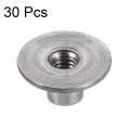 Uxcell M4x15x1 1mm Tee Nut Carbon Steel T-nut Mounting Hardware Fitting Fastener Through Hole Flange Insert Female Thread 30pcs