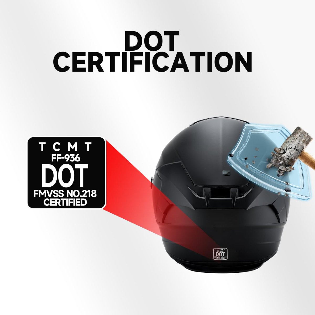 Tcmt Full Face Motorcycle Helmet Dot Approved For Adults Dual Visor Street Bike With Clear Tinted Shield Lightweight Abs Shell